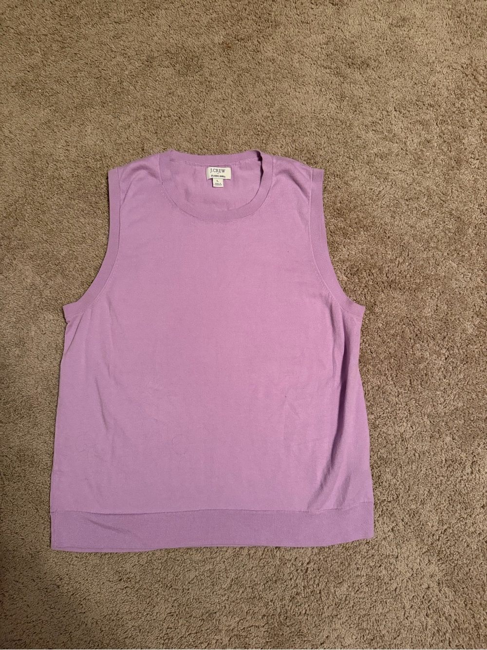 J.Crew Classic Shell Sleeveless Sweater Top Lilac Size L